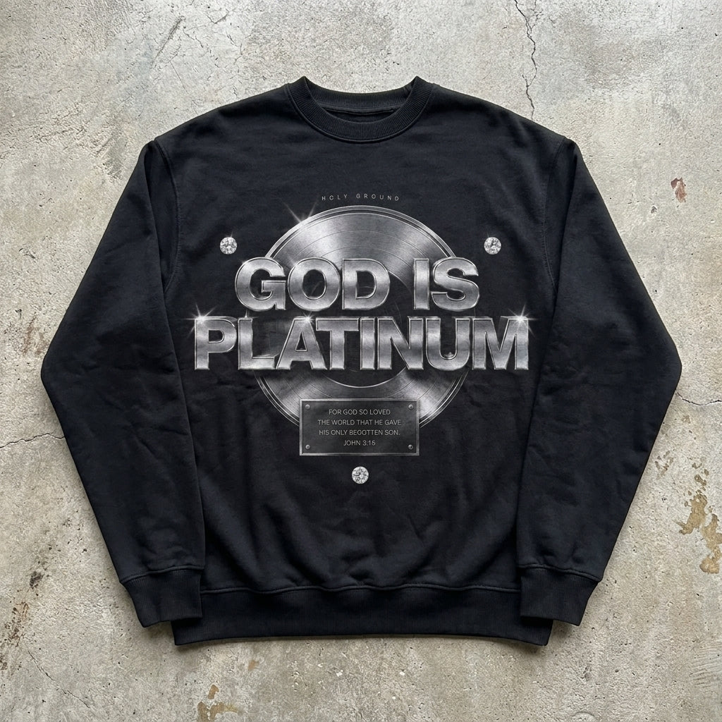 God Is Platinum - Premium Graphic Crewneck