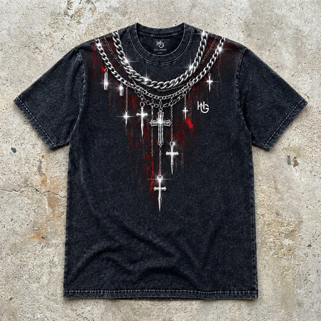 Cross Chains - Washed Graphic Tee