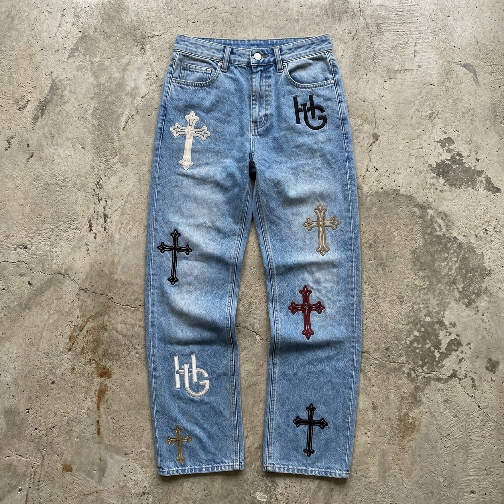 Cross Patch - Relaxed Denim Jeans