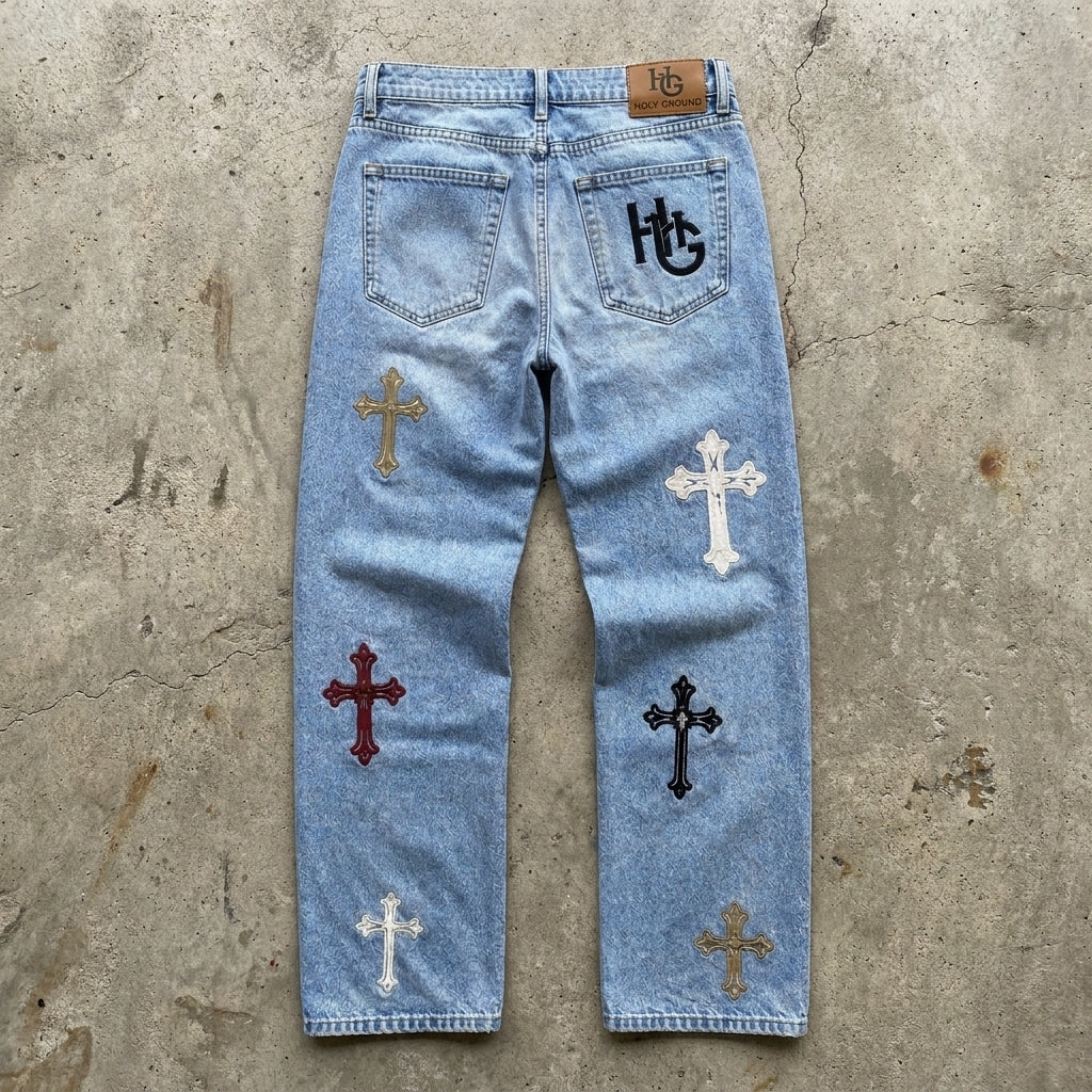 Cross Patch - Relaxed Denim Jeans