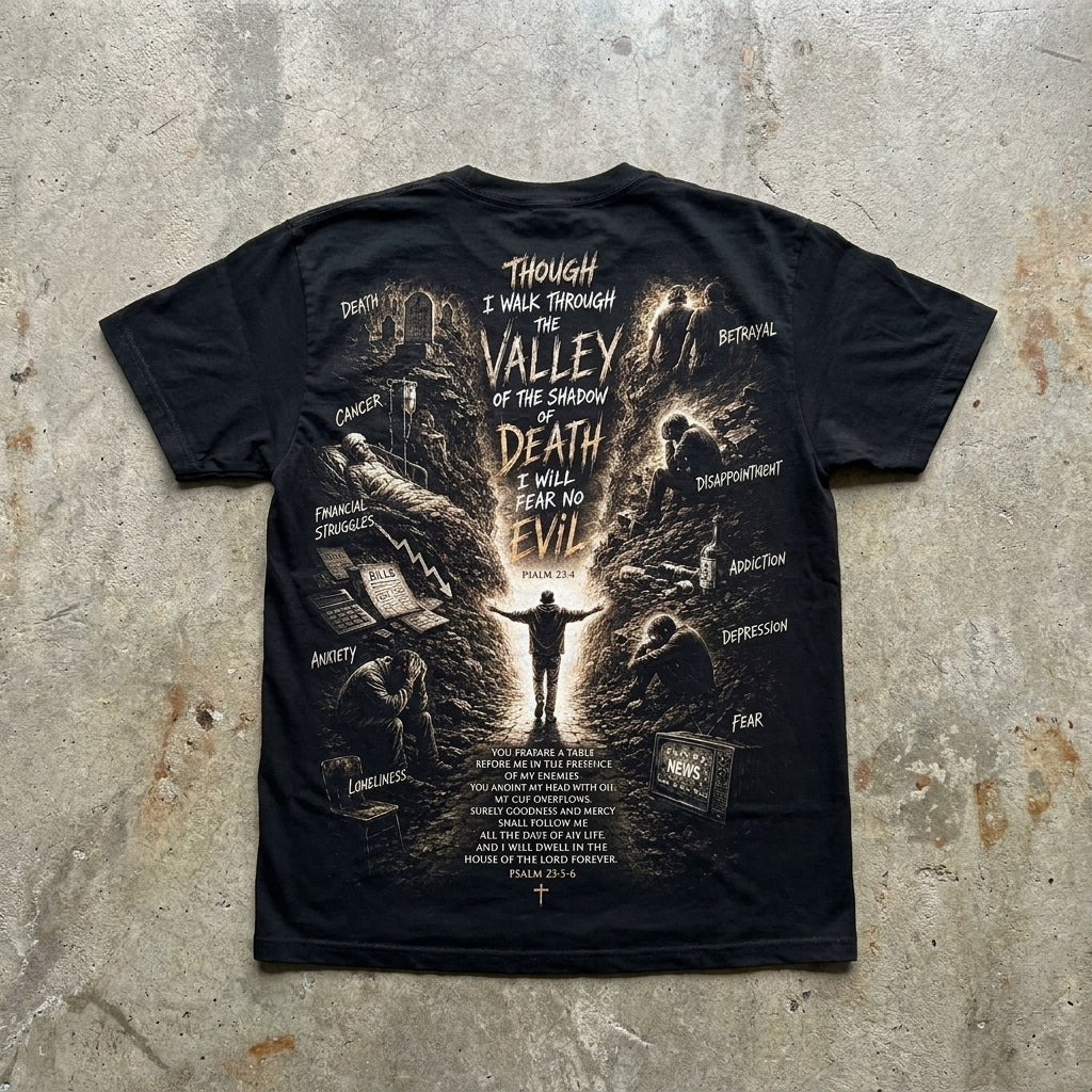 Psalm 23:4 – Black Graphic Tee