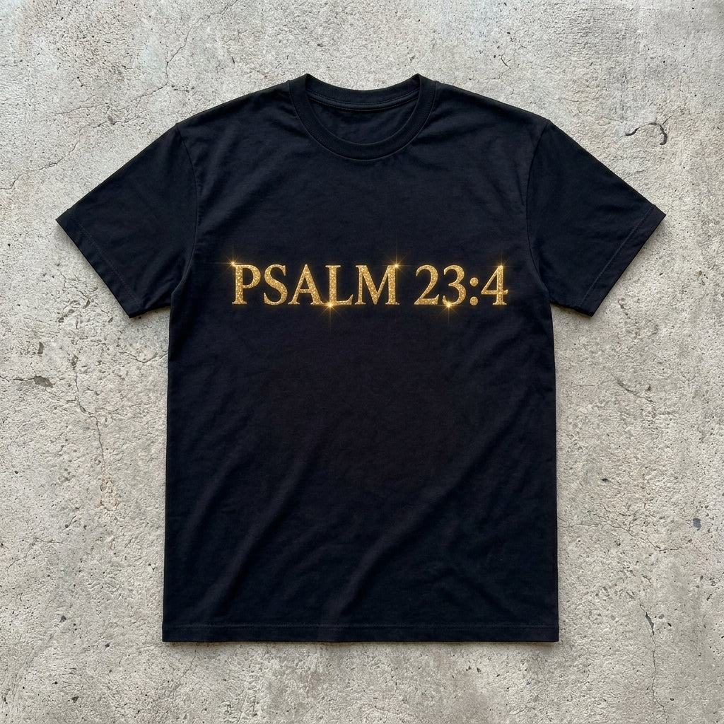 Psalm 23:4 – Black Graphic Tee