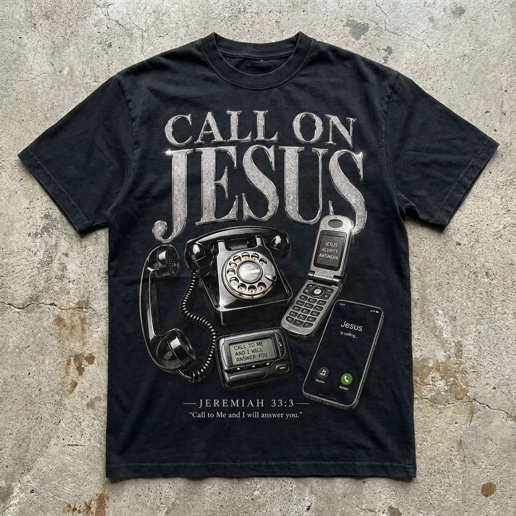 Call On Jesus – Vintage Black Tee