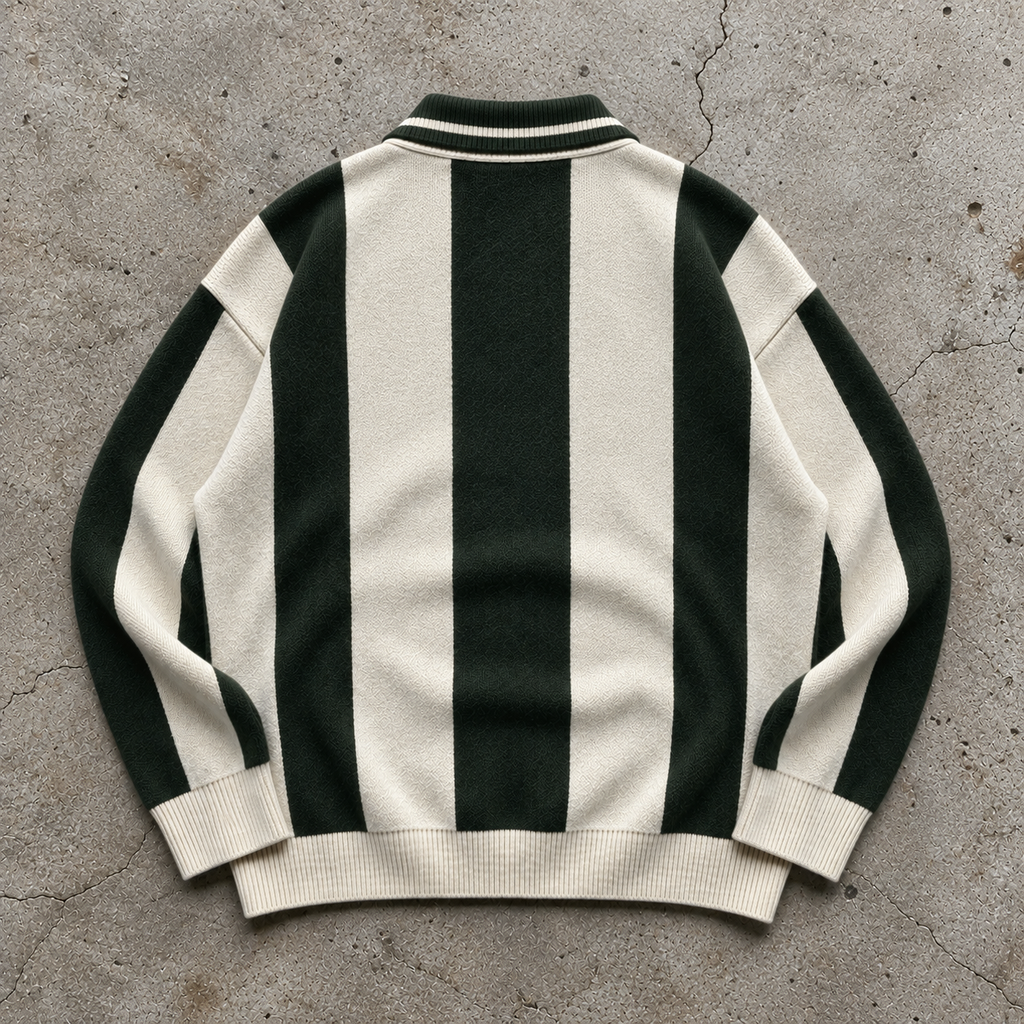 Holy Ground – Forest Stripe Knit Polo
